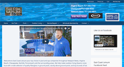 Desktop Screenshot of eastcoastleisure.com